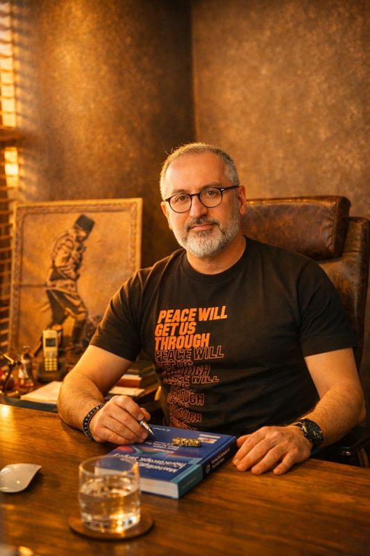Prof. Dr. Özmen kitap çalışması sırasında